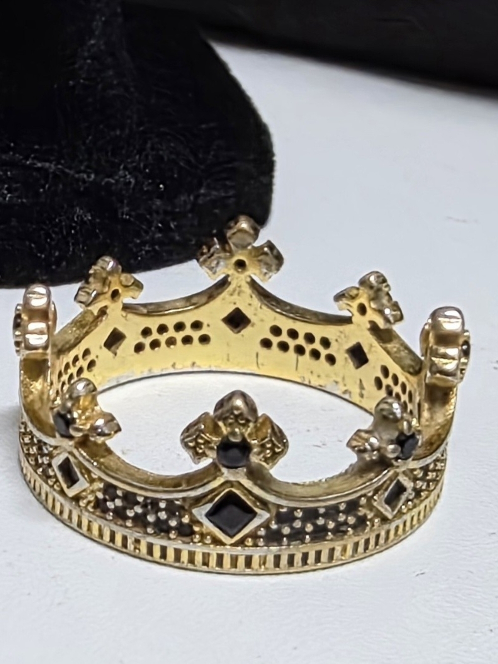 Thomas Sabo Rebel at Heart Gold Crown 18k Gold Plate 925 Silver Ring Size 9